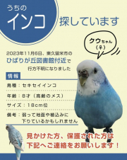 保護して頂けたら、引き渡し時に謝礼差し上げます