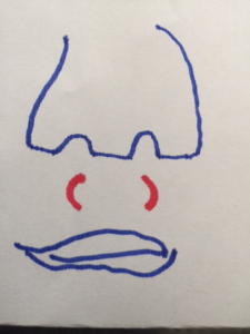 その前は赤くカッコの痕が　