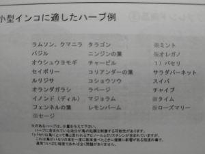 とりきち横丁のハーブの説明