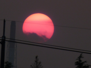 今日の夕日は綺麗でした