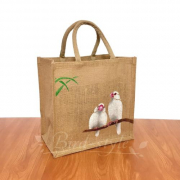 白文鳥のジュートバッグ